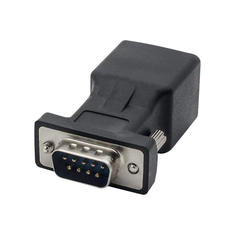 YIOVVOM DB9 RS232 Male Port to RJ45 Female Connector Card DB9 Serial Port Extender to LAN CAT5 CAT6 RJ45 Network Ethernet Cable Adapter - Image 1